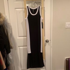 Andrew Marc High-Low Sides Midi Dress